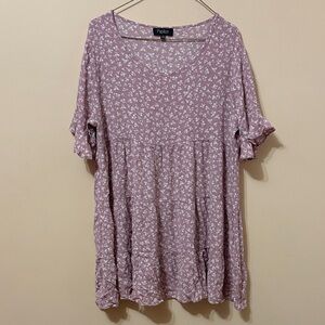 Women's Floral Top / Short Dress - Pink